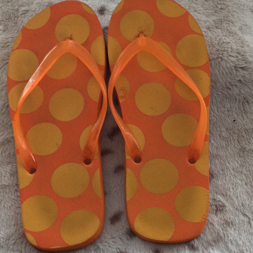 Orange & Yellow Flip Flops